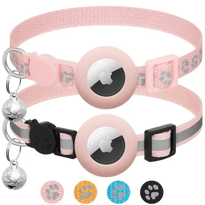 Cat collar for Apple AirTag, reflective with bell, adjustable