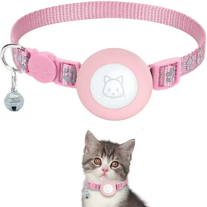 Cat collar for Apple AirTag, reflective with bell, adjustable