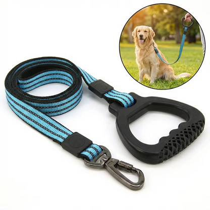 Reflective dog leash with anti-slip grip, strong nylon training leash.