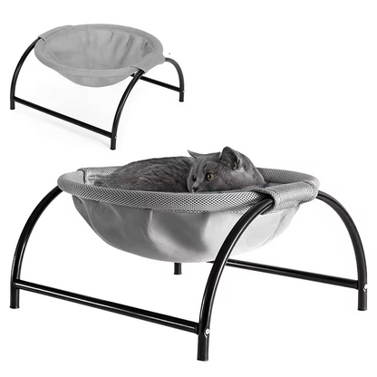 Cat Hammock Freestanding Wooden Frame Grey 45x42x23cm Cat Bed