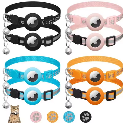 Cat collar for Apple AirTag, reflective with bell, adjustable