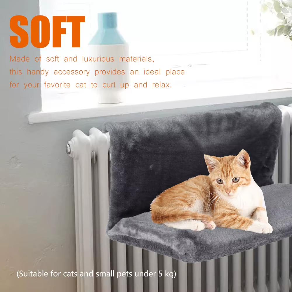 Katten hangmat/ligstoel voor aan de verwarming met metalen frame, warm kattenmandje
