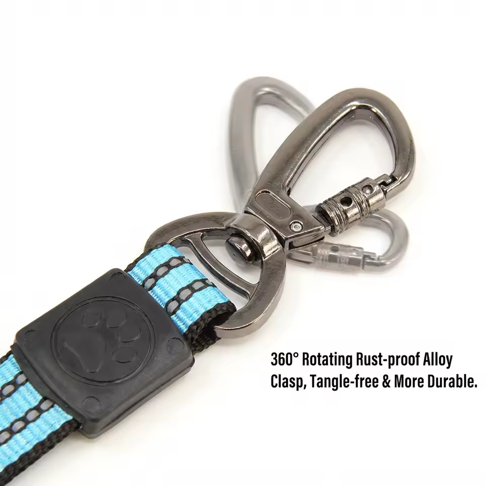 Reflective dog leash with anti-slip grip, strong nylon training leash.