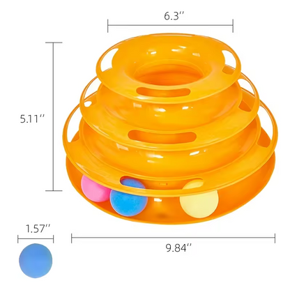 4-laags kattenspeelgoed torenbaanbal interactieve puzzelroller kattenspeelgoed
