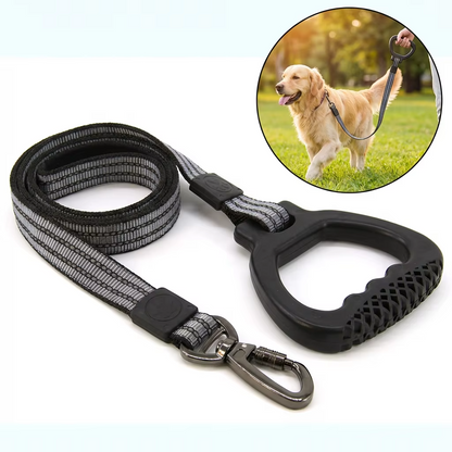 Reflective dog leash with anti-slip grip, strong nylon training leash.