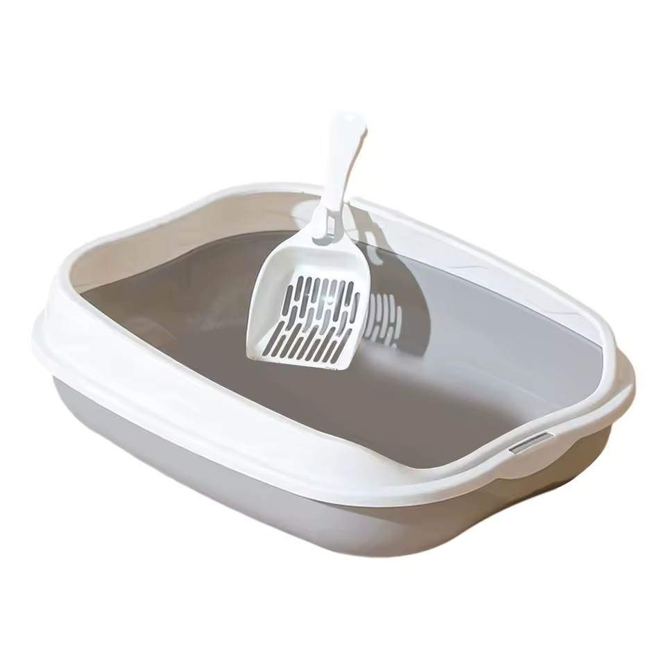 Halfgesloten Kattenbak Grote Anti-Spat Katten Toilet met Hoge Randen